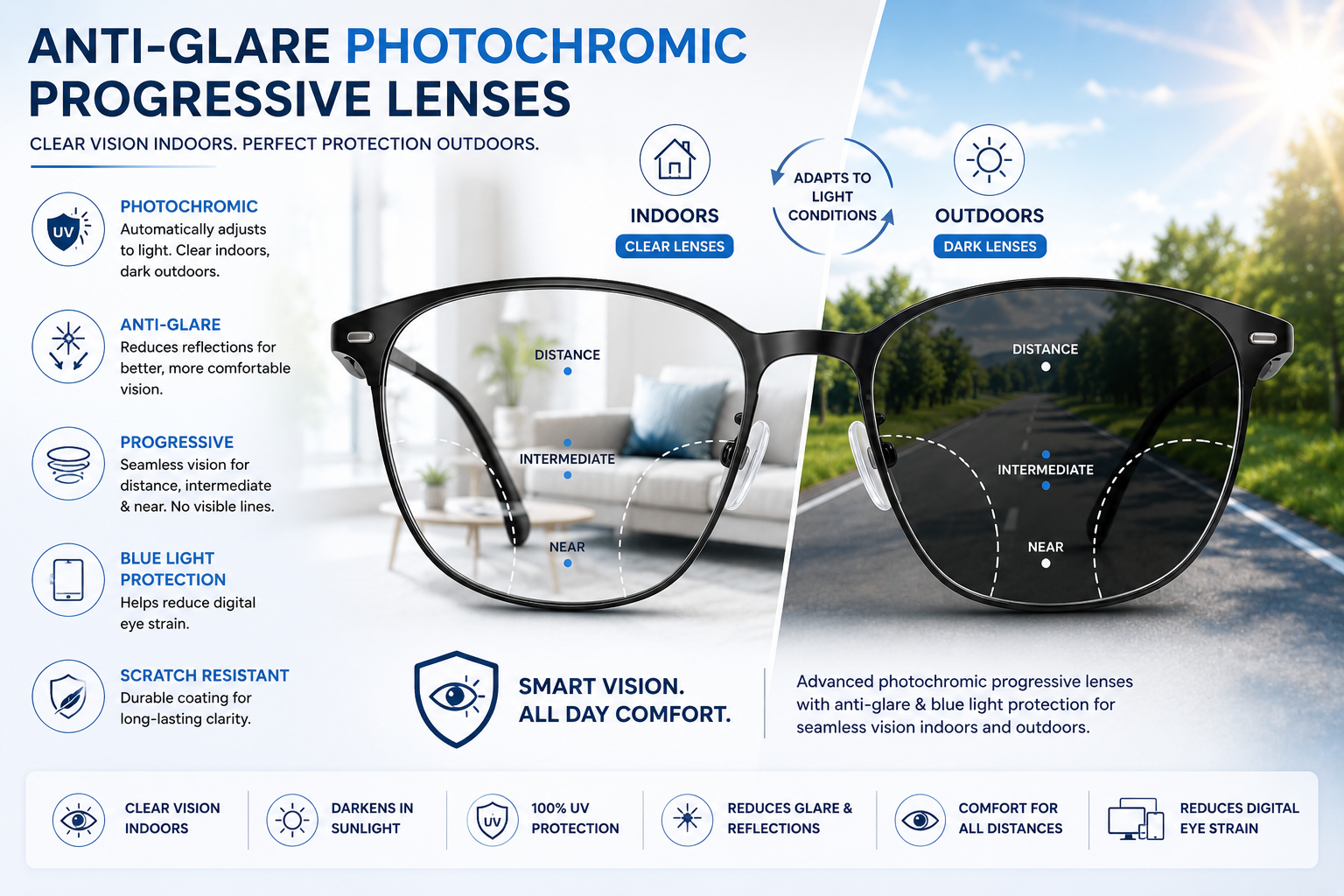 Anti-Glare Photochromic Lens