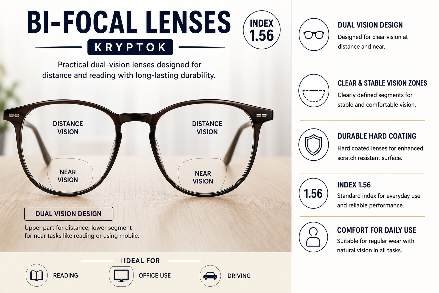 Hard coated (non-antiglare Lenses.)